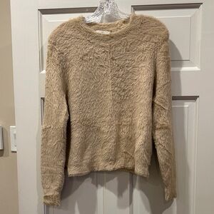 Elegant Beige Women's Crew Neck Sweater